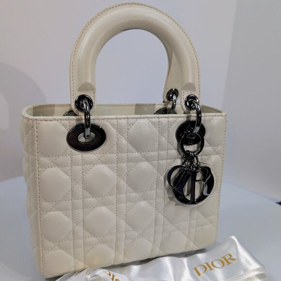 Dior Lady Dior Ivory My ABCDior Bag in Cannage Lambskin - Picture 1 of 16
